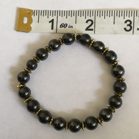 Seven Hematite And Gold Bracelets - Picture 7 of 8